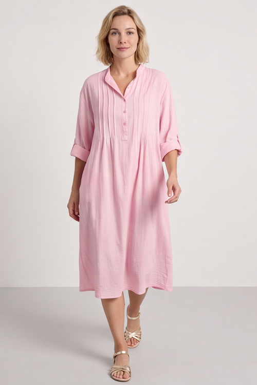 Janie Cotton Dress Pink - Image 8