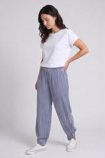 Jacinda Stripe Cotton Trousers Navy/White Navy/White - Jacinda Stripe Cotton Trousers Navy/White