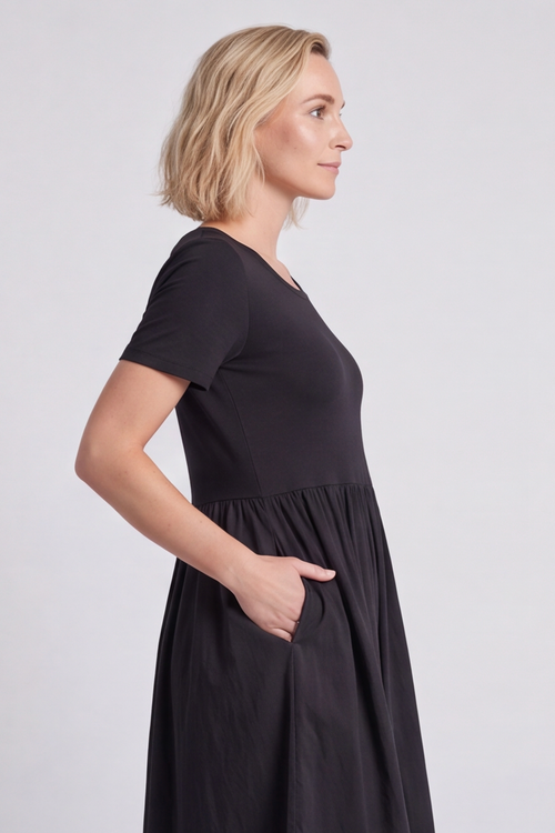Ada Black Pocket Dress - Image 7