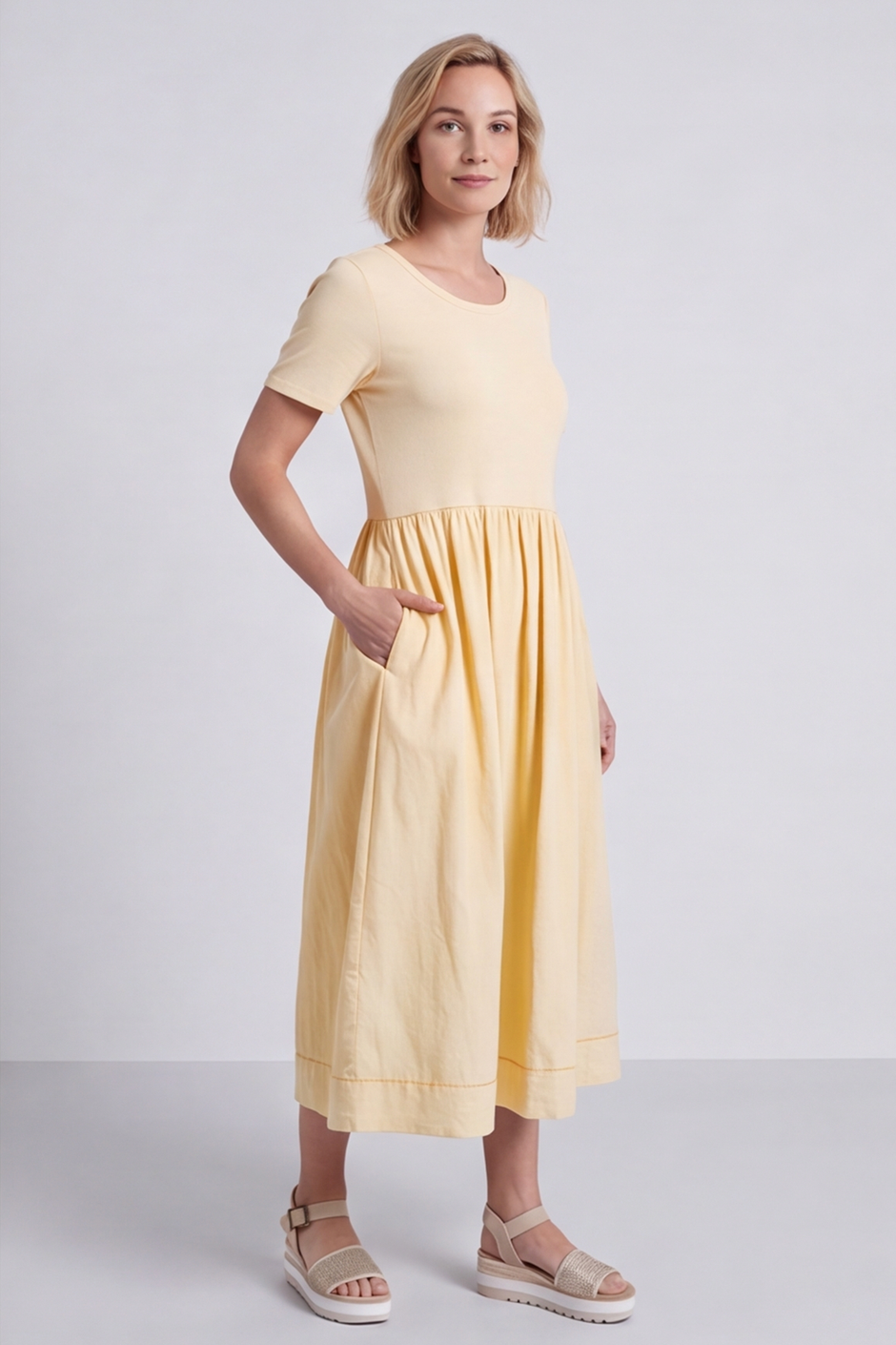 Ada Yellow Pocket Dress