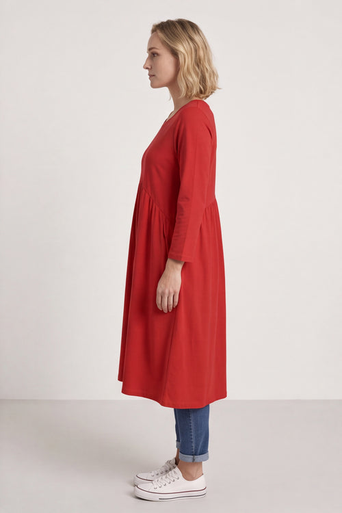 Joanna Cotton Dress Red - Image 3