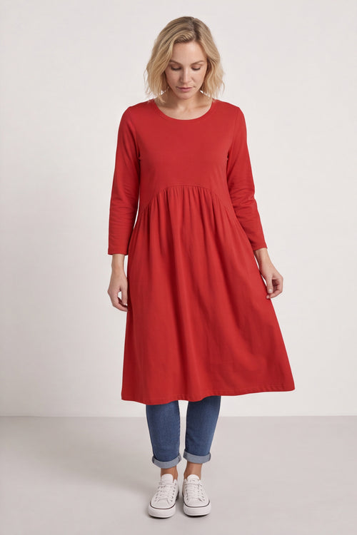 Joanna Cotton Dress Red - Image 6