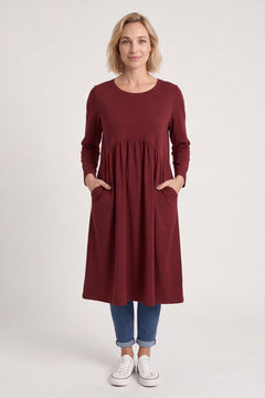 Joanna Cotton Dress Wine