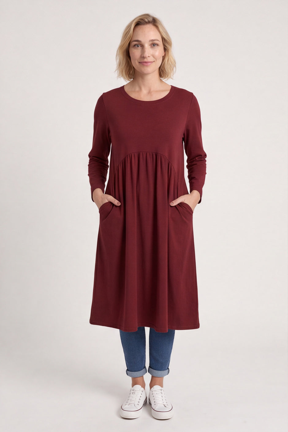 Joanna Cotton Dress Wine