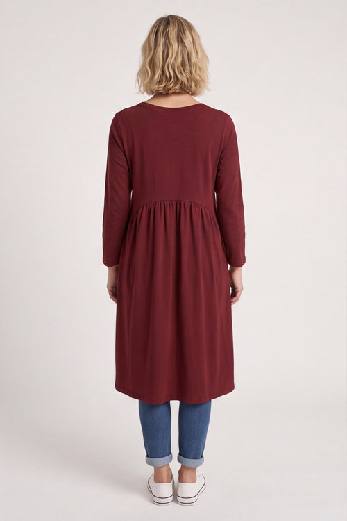 Joanna Cotton Dress Wine - Image 4