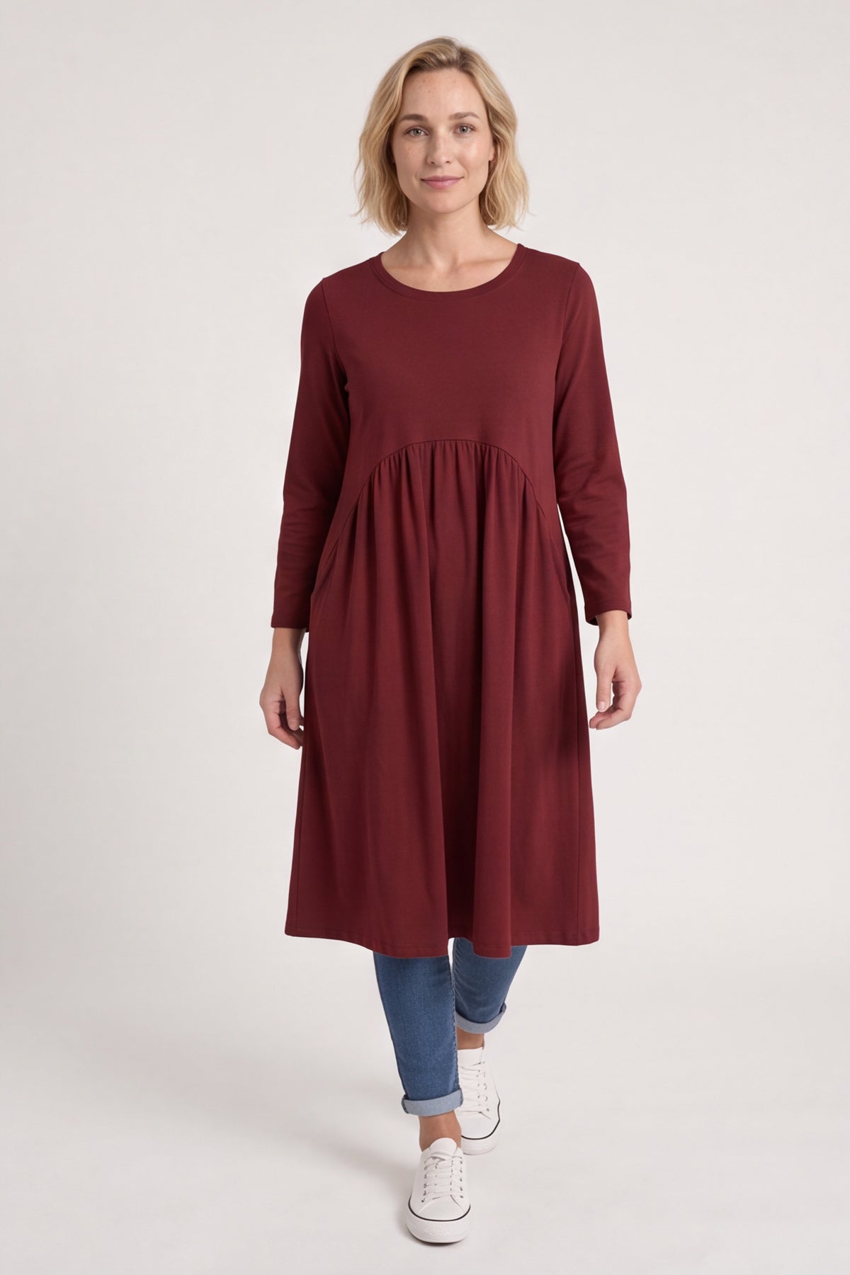 Joanna Cotton Dress Wine