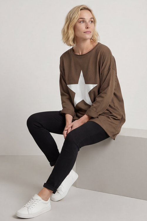 Jodene Star Cotton Top Cocoa - Image 2