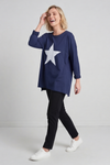 Jodene Star Cotton Top Navy