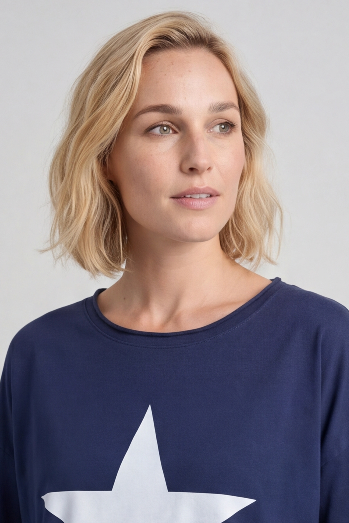 Jodene Star Cotton Top Navy