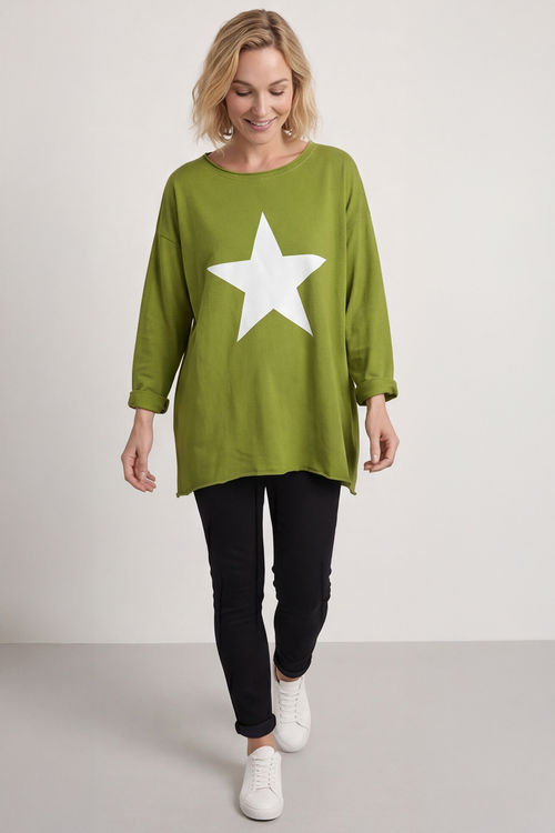 Jodene Star Cotton Top Olive - Image 2