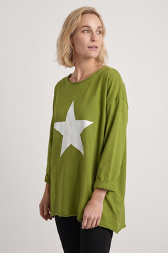 Jodene Star Cotton Top Olive