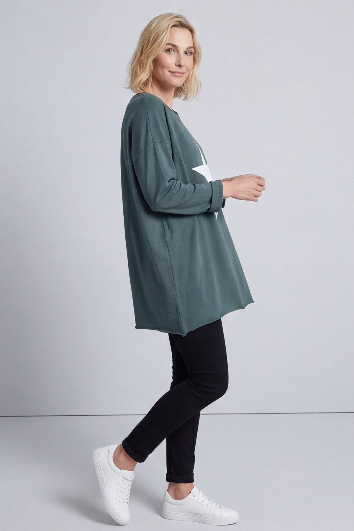 Jodene Star Cotton Top Charcoal