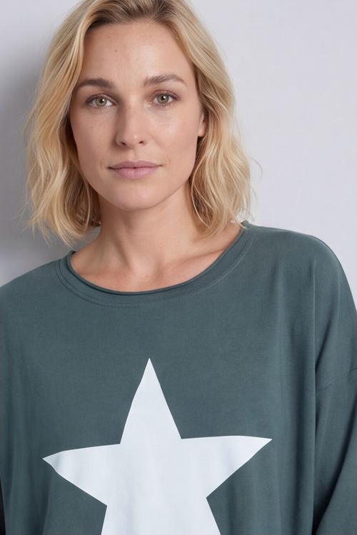 Jodene Star Cotton Top Charcoal - Image 3