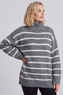 Joella Stripe Knitted Jumper Mid Grey