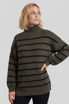 Joella Stripe Knitted Jumper Khaki