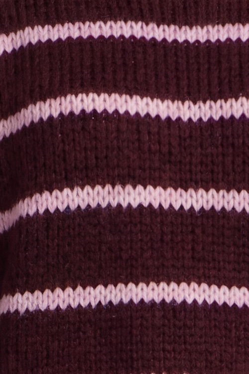 Joella Stripe Knitted Jumper Wine - Image 3