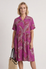 Jojo Print Button Dress Berry