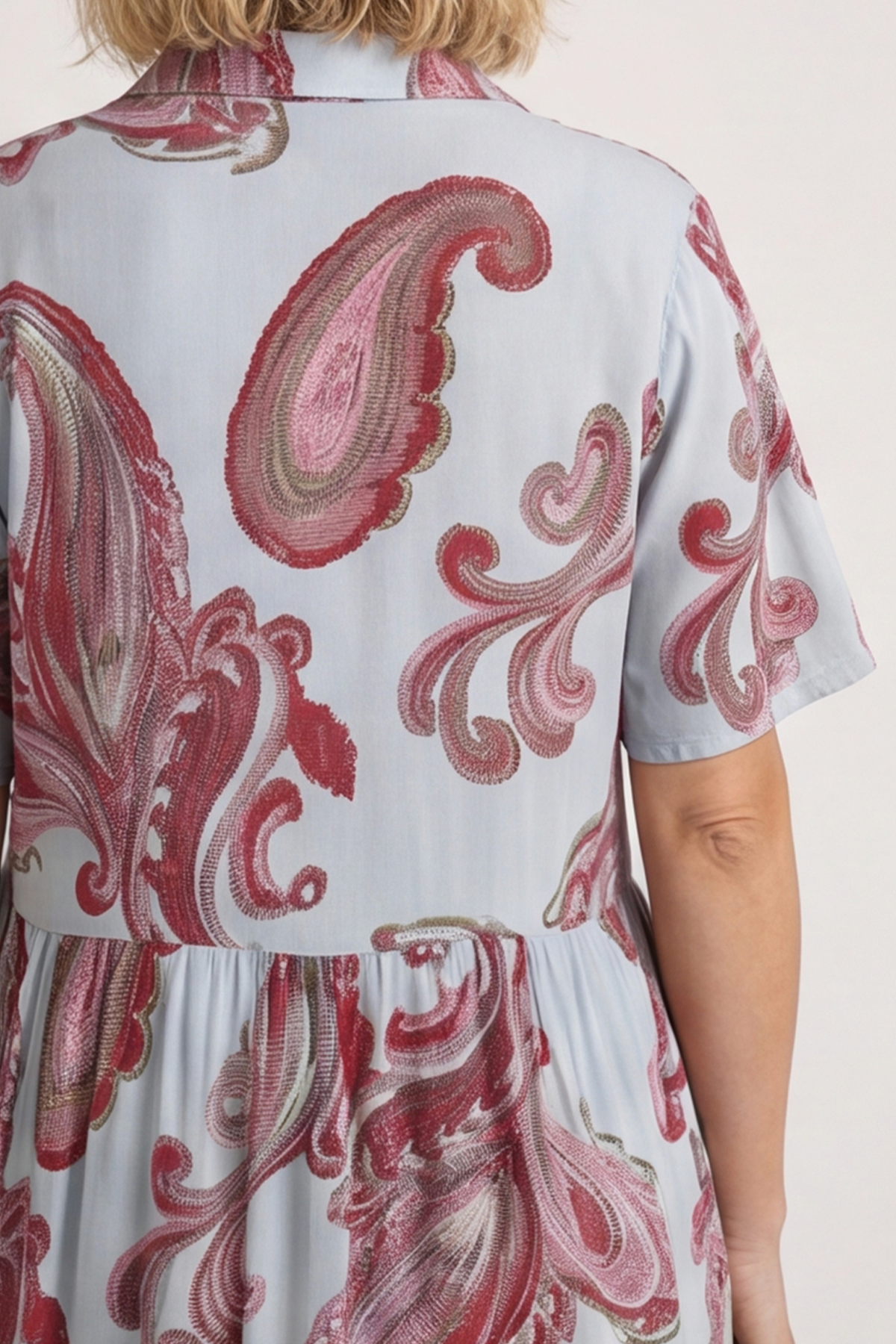Jojo Print Button Dress Light Blue