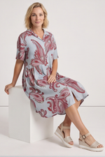 Jojo Print Button Dress Light Blue Light Blue - Jojo Print Button Dress Light Blue