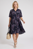 Jojo Print Button Dress Navy