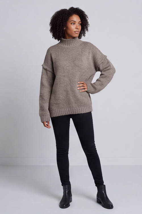 Jonie Knitted Jumper Mocha - Image 1