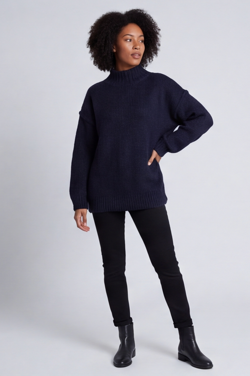Jonie Knitted Jumper Navy - Image 4