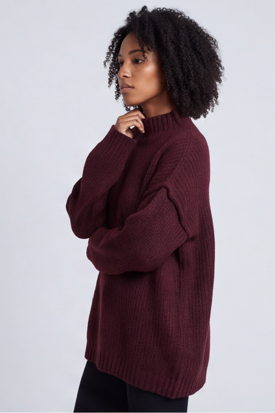 Jonie Knitted Jumper Wine