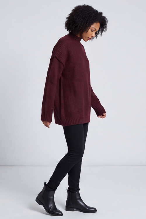 Jonie Knitted Jumper Wine - Image 3