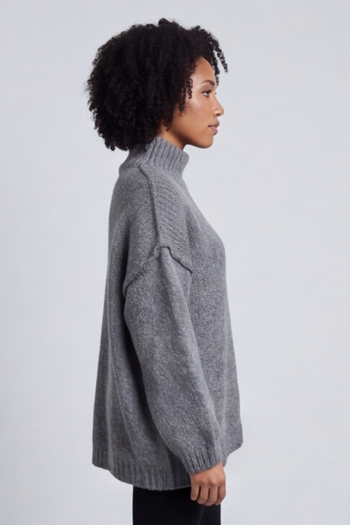 Jonie Knitted Jumper Mid Grey - Image 5