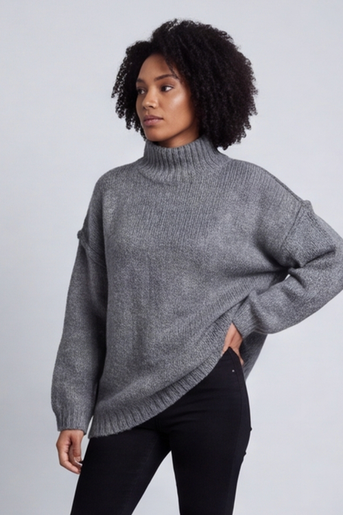 Jonie Knitted Jumper Mid Grey - Image 2