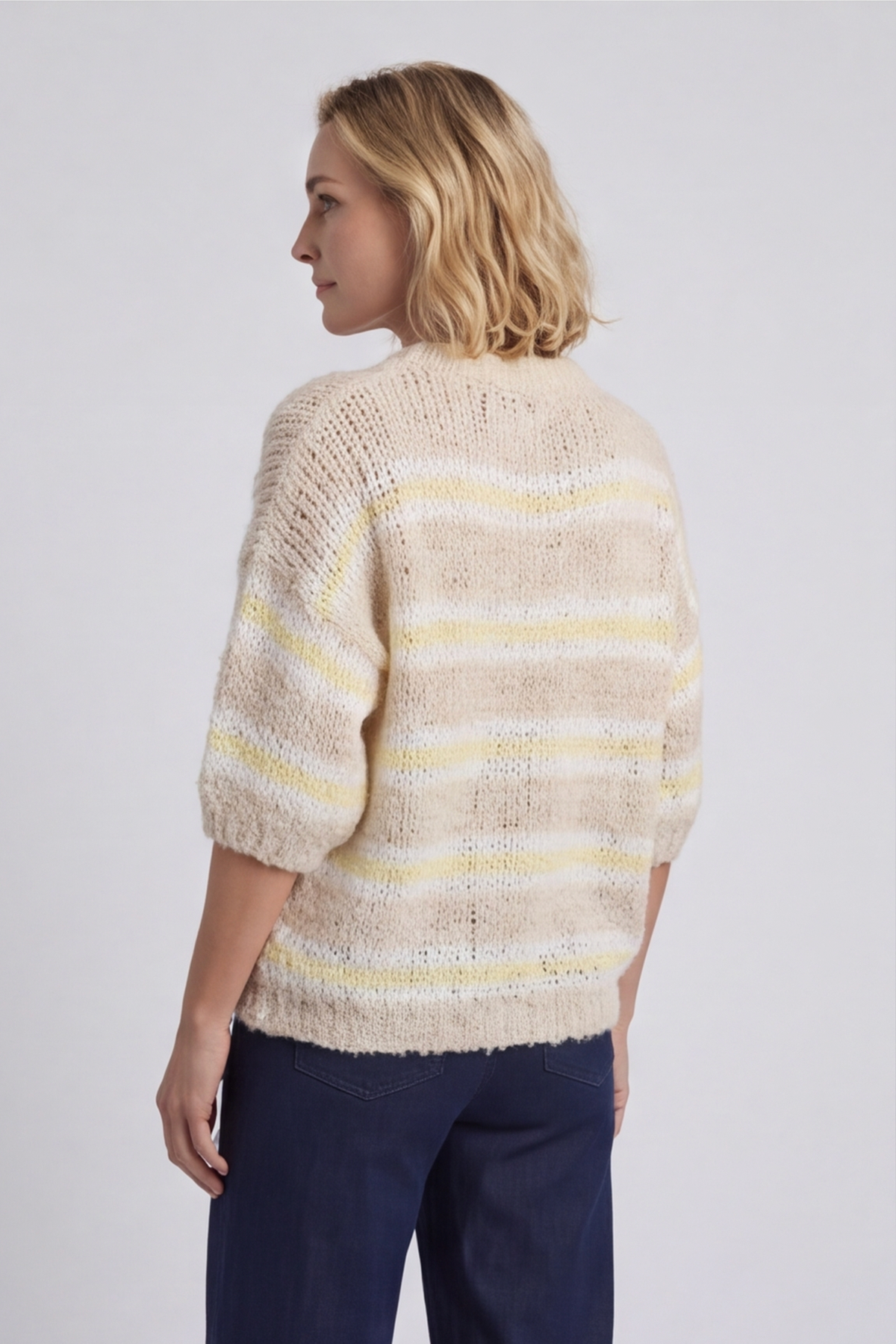 Marva Stripe Knit Top Stone