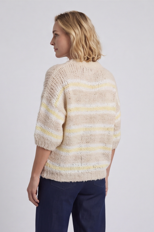 Marva Stripe Knit Top Stone - Image 5