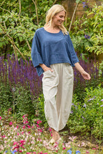 Maya Linen Top Navy Navy - Maya Linen Top Navy