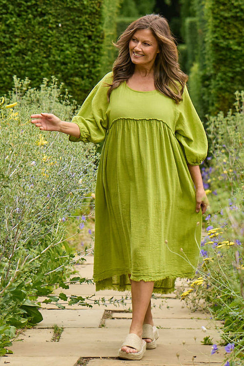 Morianna Cotton Dress Green - Image 1