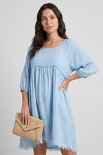 Kadenzia Cotton Tunic Light Blue Light Blue - Kadenzia Cotton Tunic Light Blue