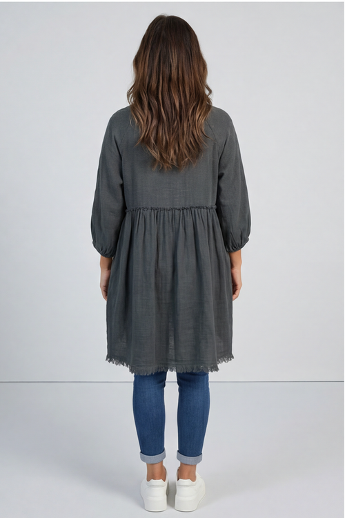 Kadenzia Cotton Tunic Charcoal - Image 4