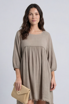 Kadenzia Cotton Tunic Mocha