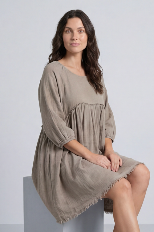 Kadenzia Cotton Tunic Mocha - Image 3