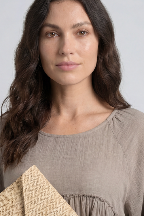 Kadenzia Cotton Tunic Mocha - Image 4