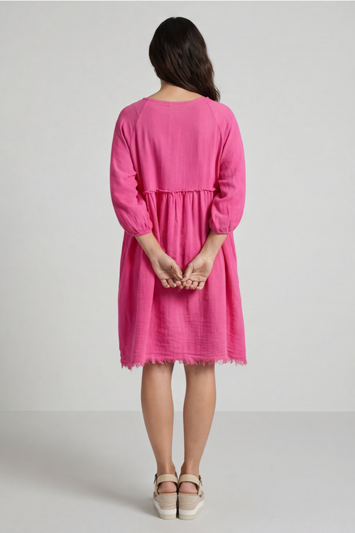 Kadenzia Cotton Tunic Fuchsia - Image 4