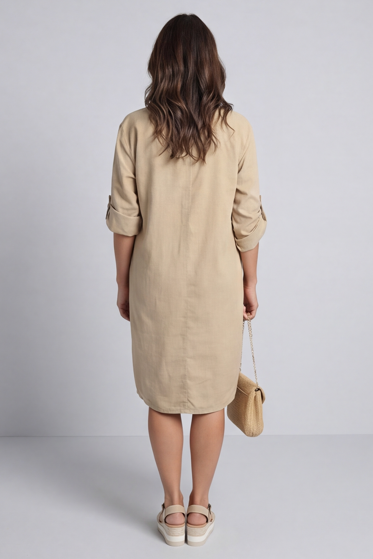 Kevina Cowl Needlecord Tunic Camel