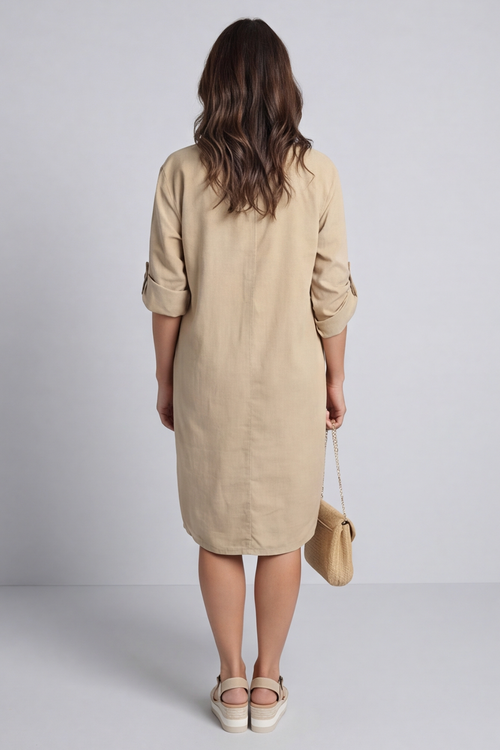 Kevina Cowl Needlecord Tunic Camel - Image 5