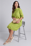 Kevina Cowl Needlecord Tunic Green
