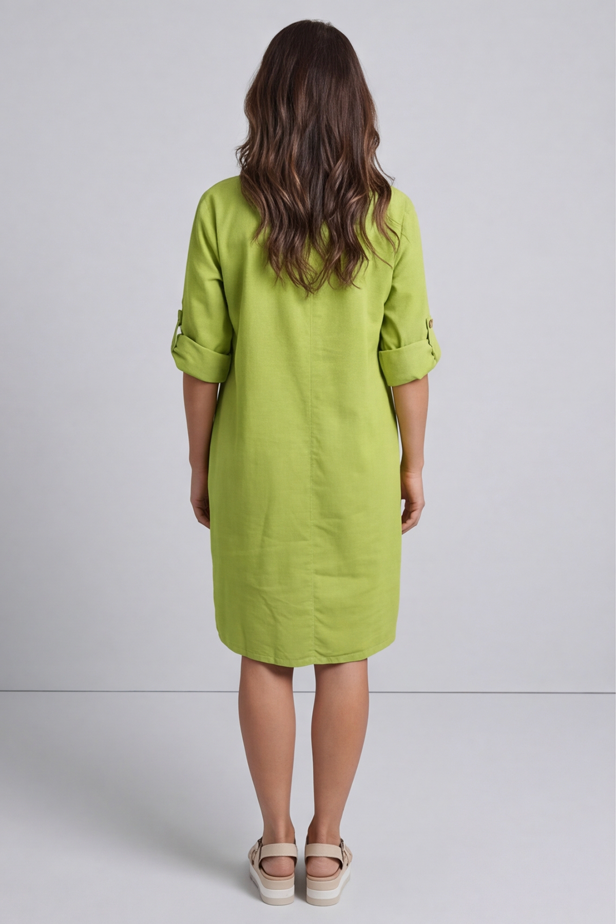 Kevina Cowl Needlecord Tunic Green