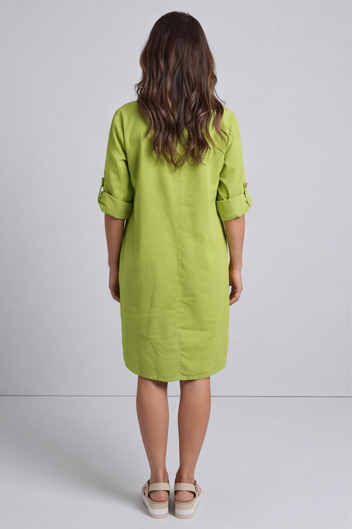 Kevina Cowl Needlecord Tunic Green - Image 4
