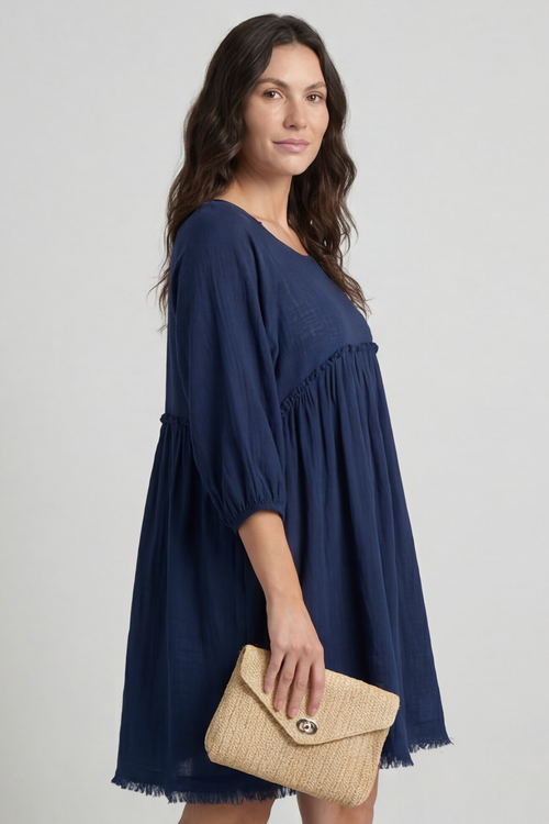 Kadenzia Cotton Tunic Navy - Image 2