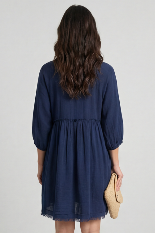 Kadenzia Cotton Tunic Navy - Image 3