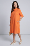 Kevina Cowl Needlecord Tunic Orange