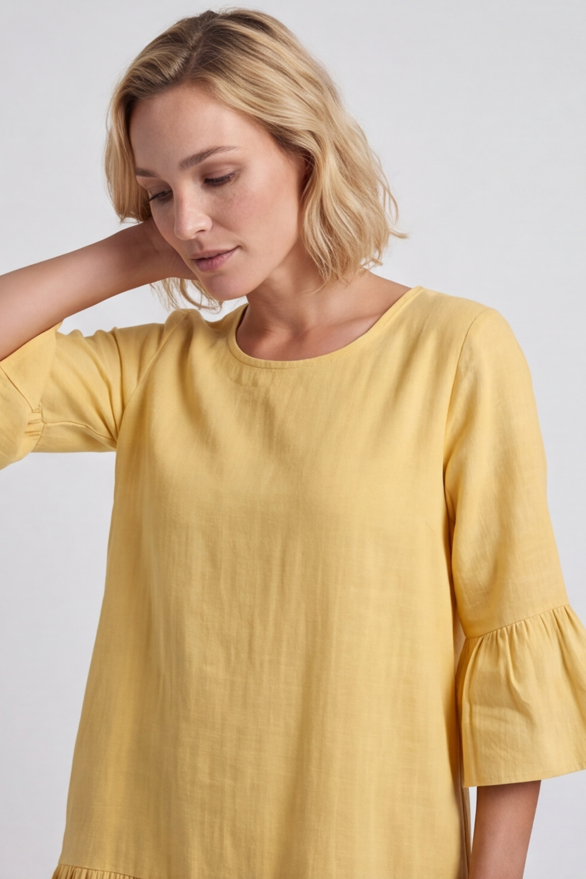 Kalli Cotton Frill Yellow Dress