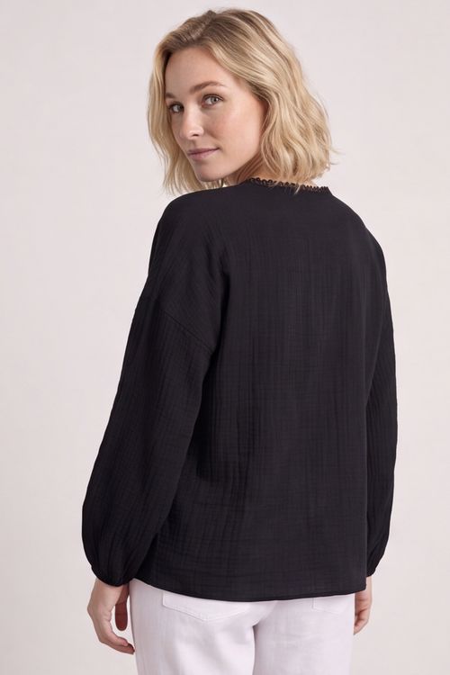 Kalkan Crinkle Cotton Jacket Black - Image 2